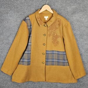 New‎ LOGO Lavish Lori Goldstein Jacket: Patchwork Perfection & Gold Buttons!